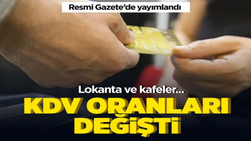 Lokanta ve Kafe İşletmelerinde Uygulanacak KDV Oranlarına İlişkin Yönetmelik