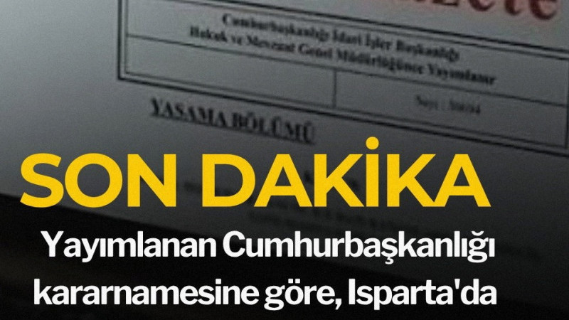 Cumhurbaşkanlığı Kararnamesi ile İçişleri Bakanlığına ait Mülki İdare Amirleri Atama Kararnamesi yay