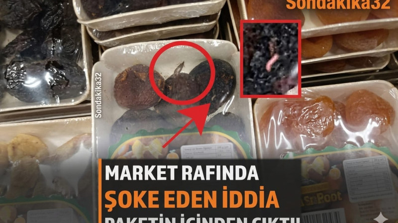 Isparta’da market rafındaki ürünlerde kurtlanma iddiası