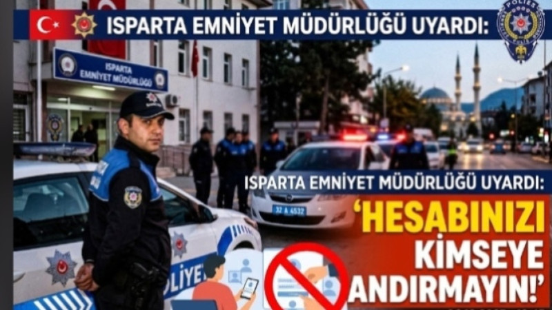 Isparta Emniyet Müdürlüğü Uyardı: 'Hesabınızı Kimseye Kullandırmayın!'