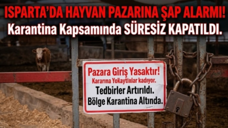 Isparta’da Hayvan Pazarına Şap Alarmı! Süresiz Kapatıldı