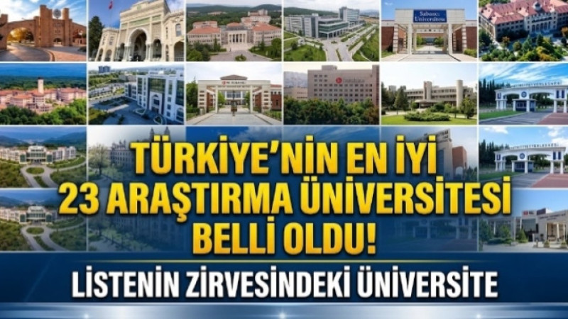TÜRKİYE’NİN EN İYİ 23 ARAŞTIRMA ÜNİVERSİTESİ BELLİ OLDU!