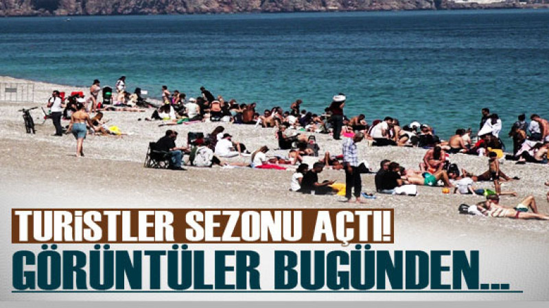 Konyaaltı sahilinde güneşli hava yoğunluğu 