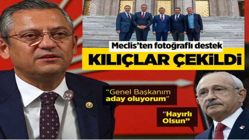CHP'de kılıçlar çekiliyor! Özgür Özel Meclis'in önünde gövde gösterisi yaptı