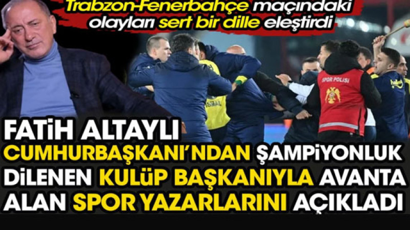Spor Yazarlarının Avantacı Tavrı: Fatih Altaylı, yazdı