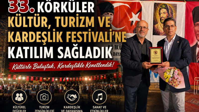 33. Körküler Kültür, Turizm ve Kardeşlik Festivali’ne katılım sağladılar.