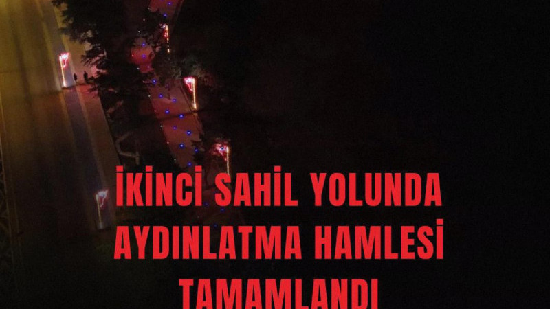 Eğirdir Belediyesi tarafından İkinci Sahil Yolu’nda hayata geçirilen aydınlatma çalışmaları tamamlan
