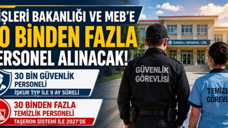 İçişleri Bakanlığı ve MEB’e 60 Binden Fazla Personel Alımı! Güvenlik ve Temizlik Görevlisi Alınacak.